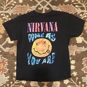 Size L. Black. Nirvana, Come As You Are tee shirt.